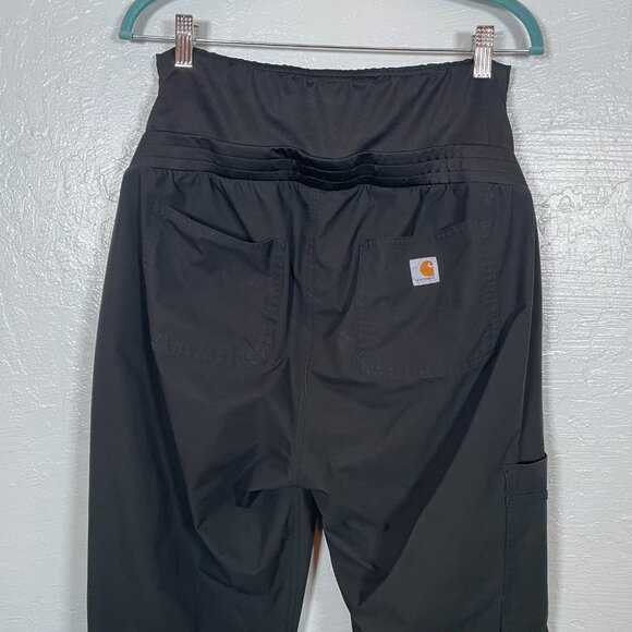 Carhartt Women Maternity M Black Force Essential Jogger Scrub Pants Pockets - Picture 6 of 7